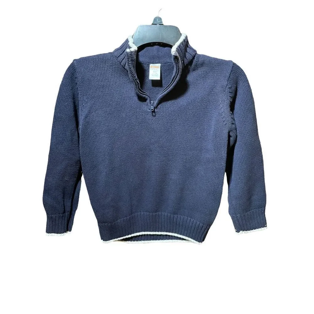 Gymboree Navy Blue Half Zip Dress Sweater Size Boys 5/6